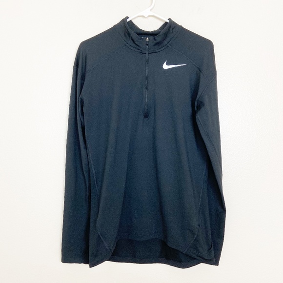 Nike Tops - Nike Running Track Shirt 3/4 Zip Black Small #4035